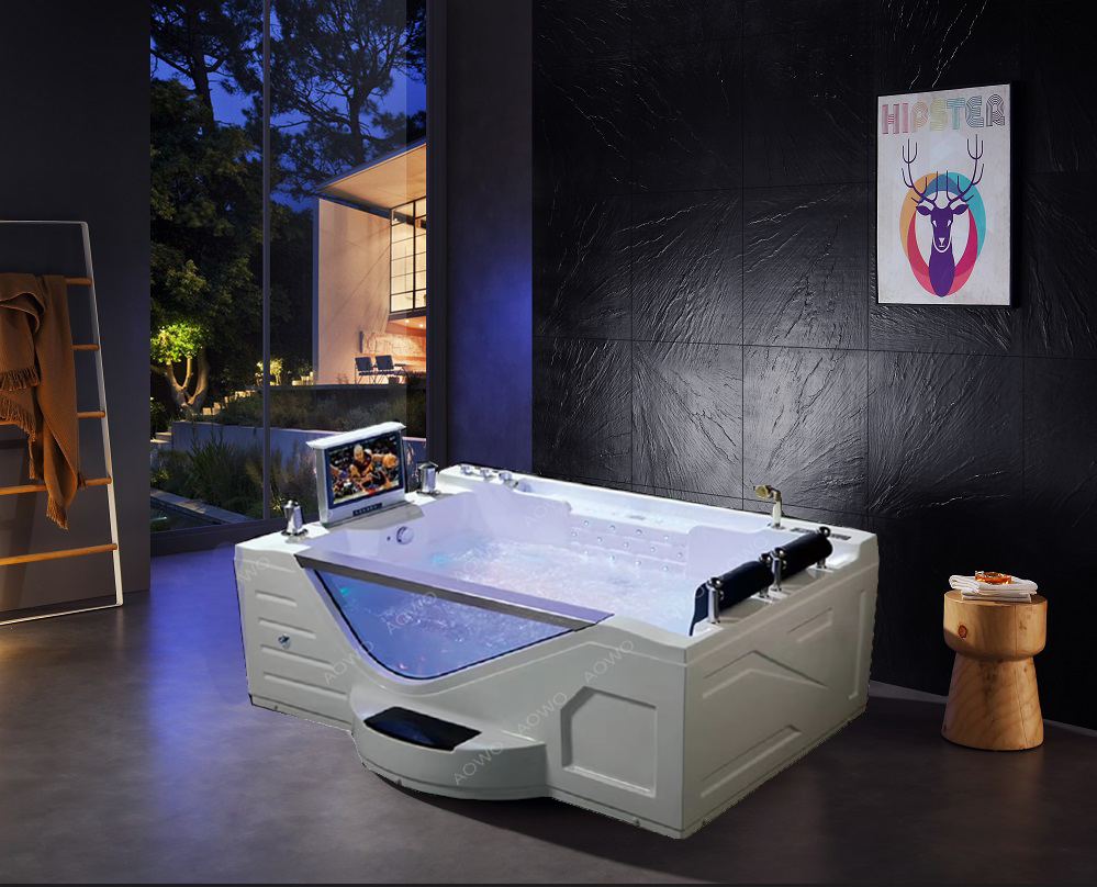 high quality vortex yakuzzi luxury hot tube uotdoor bathtub with TV acrylic massage bathtub independent hydraulic spa yacuzzi