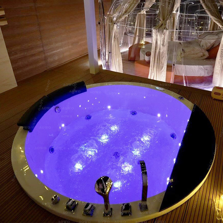 AOWO embeding bathtubs acrylic recessed  Adult drop-in Indoor hot tubs whirlpool Waterfall Hot yakuzzi 2 persons spa bathtubs