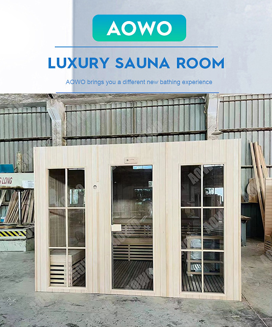 outdoor sauna large size spa yacuzzi hemlock/red cedar wood custom far infrared heating portable sauna room