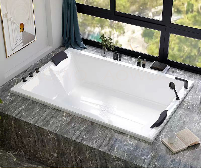 AOWO spa bathtubs with portable shower leisure spa acrylic baignoire balneo hydromassage face to face lying jacuzziss hot tube