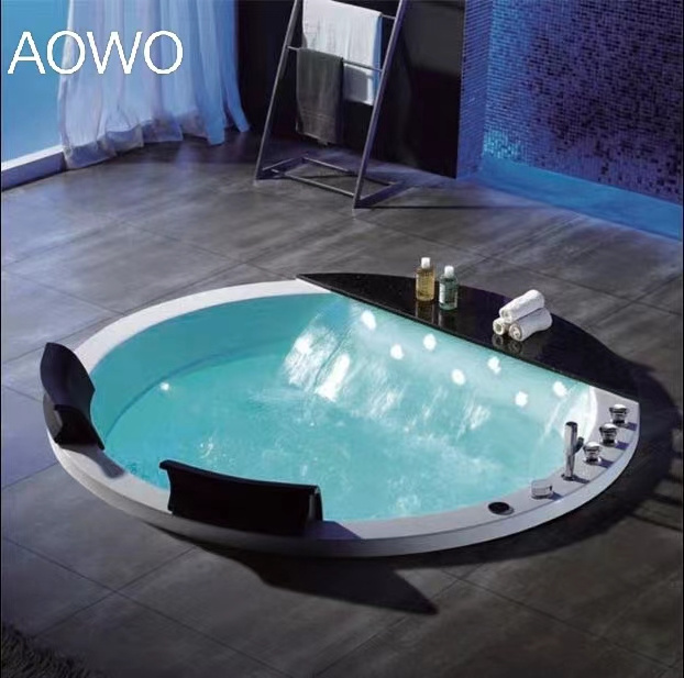 AOWO embeding bathtubs acrylic recessed  Adult drop-in Indoor hot tubs whirlpool Waterfall Hot yakuzzi 2 persons spa bathtubs