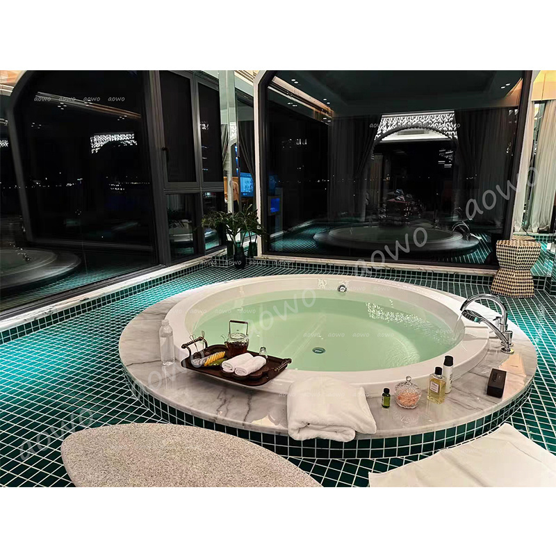 Popular celebrity bathtub embedded style vasca idromassagio indoor&outdoor prefab houses 2 person hot tub