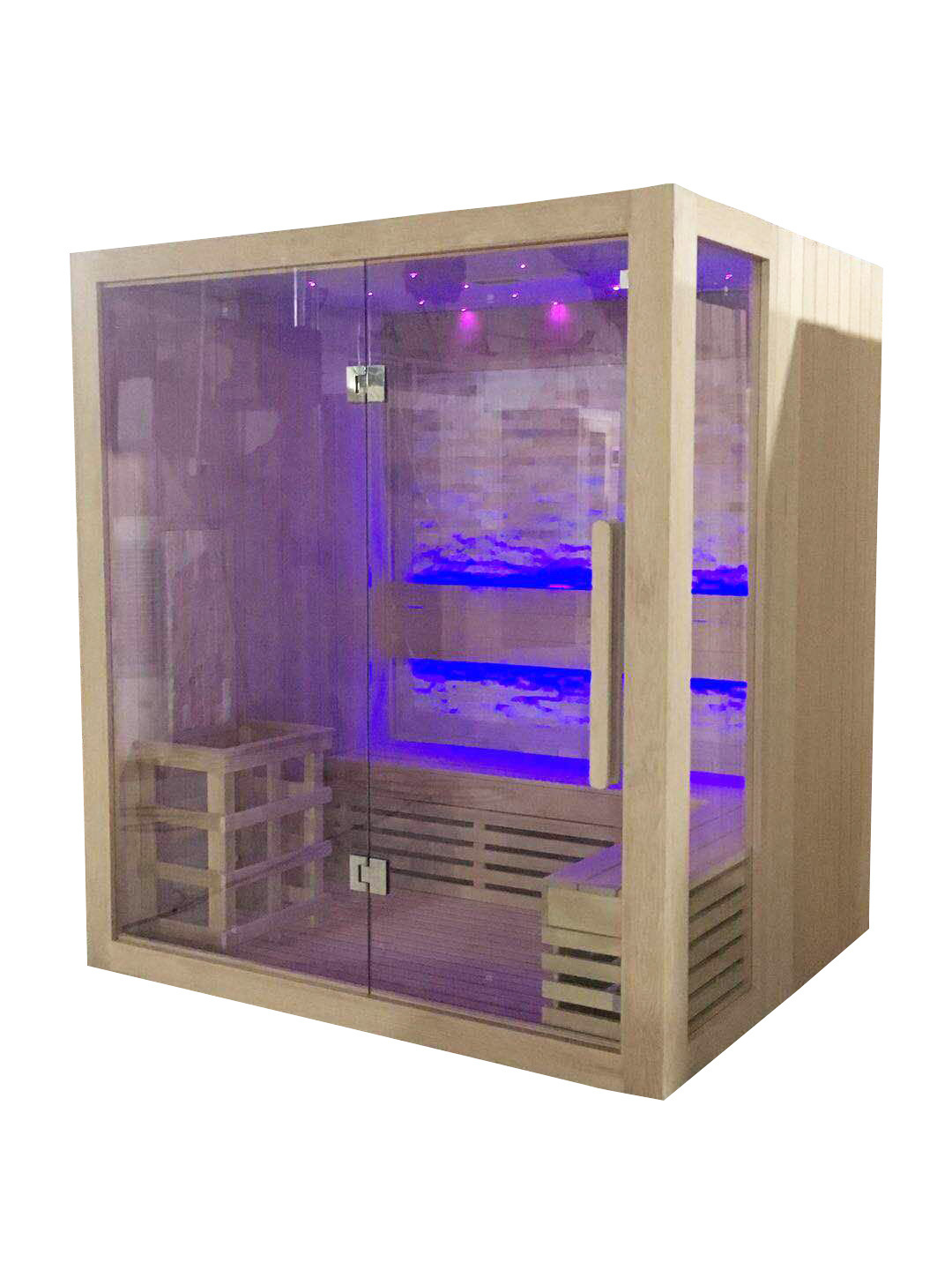 Home outdoor sauna customized wooden steam sauna with tempered glass door iron fir indoor sauna Far infrared heater