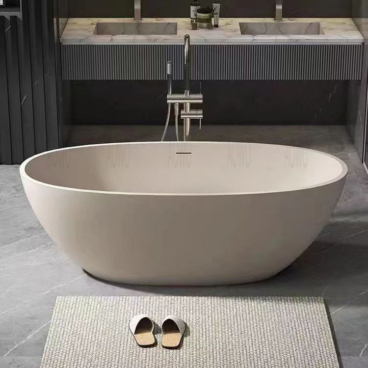 Artificial Stone Deep Soaking vichy freestanding Tub Custom color bath wasmo siil gus warmth white bathtubs round metal tub