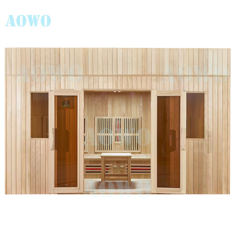 6 8 10 person sauna room infra red wood steam saunas big 6 8 10 person infrared sauna room wood