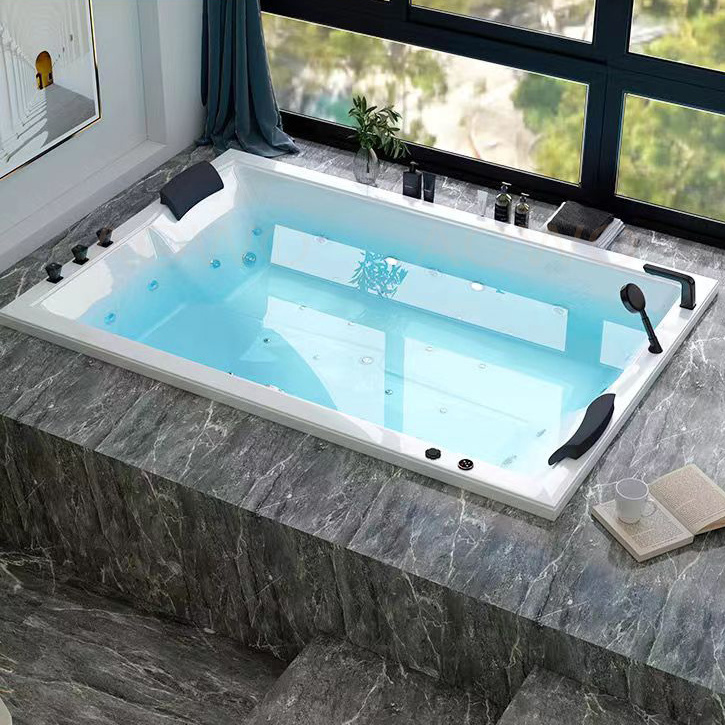 AOWO spa bathtubs with portable shower leisure spa acrylic baignoire balneo hydromassage face to face lying jacuzziss hot tube