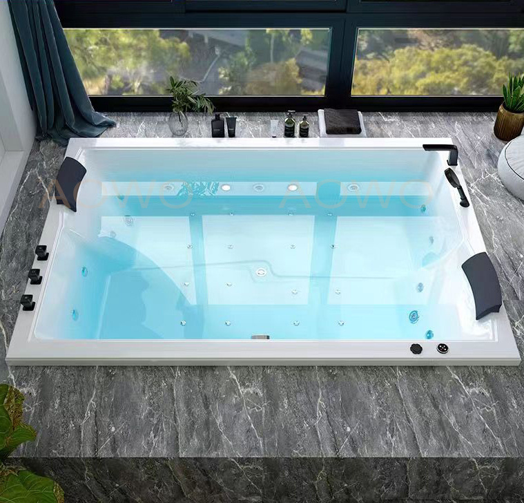 AOWO spa bathtubs with portable shower leisure spa acrylic baignoire balneo hydromassage face to face lying jacuzziss hot tube