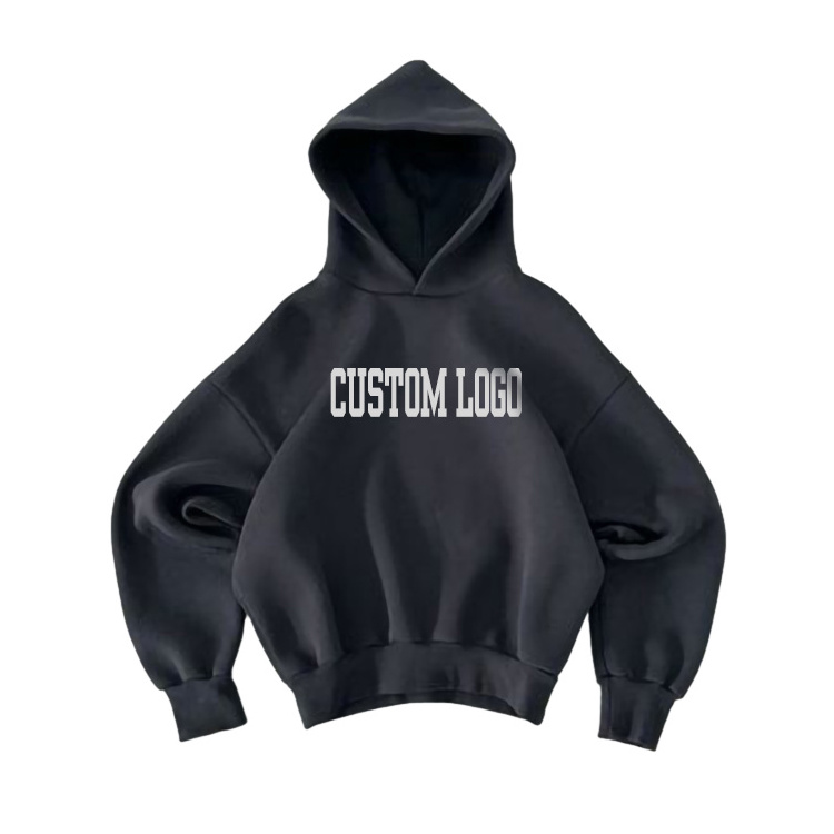 Colorful 100% Cotton Hoodie Custom Logo Drop Shoulder Plain Thick Heavyweight Oversized Pullover Blank Hoodies Men's Sweatshirts