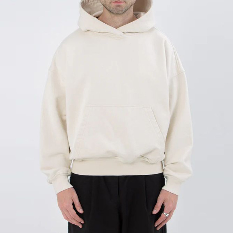 Wholesale Pullover Heavyweight 100% Cotton 450 Gsm Cropped Box Fit Hoodie Men Custom Blank French Terry Oversized Hoodies