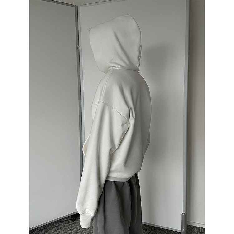 Luxury high quality custom hoodie manufacturer thick fleece cropped hoodie winter boxy pullover oversized heavyweight hoodie