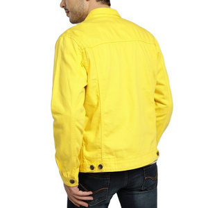 Jeans Factory Direct washing cotton 10 oz slim fit yellow denim jacket for men