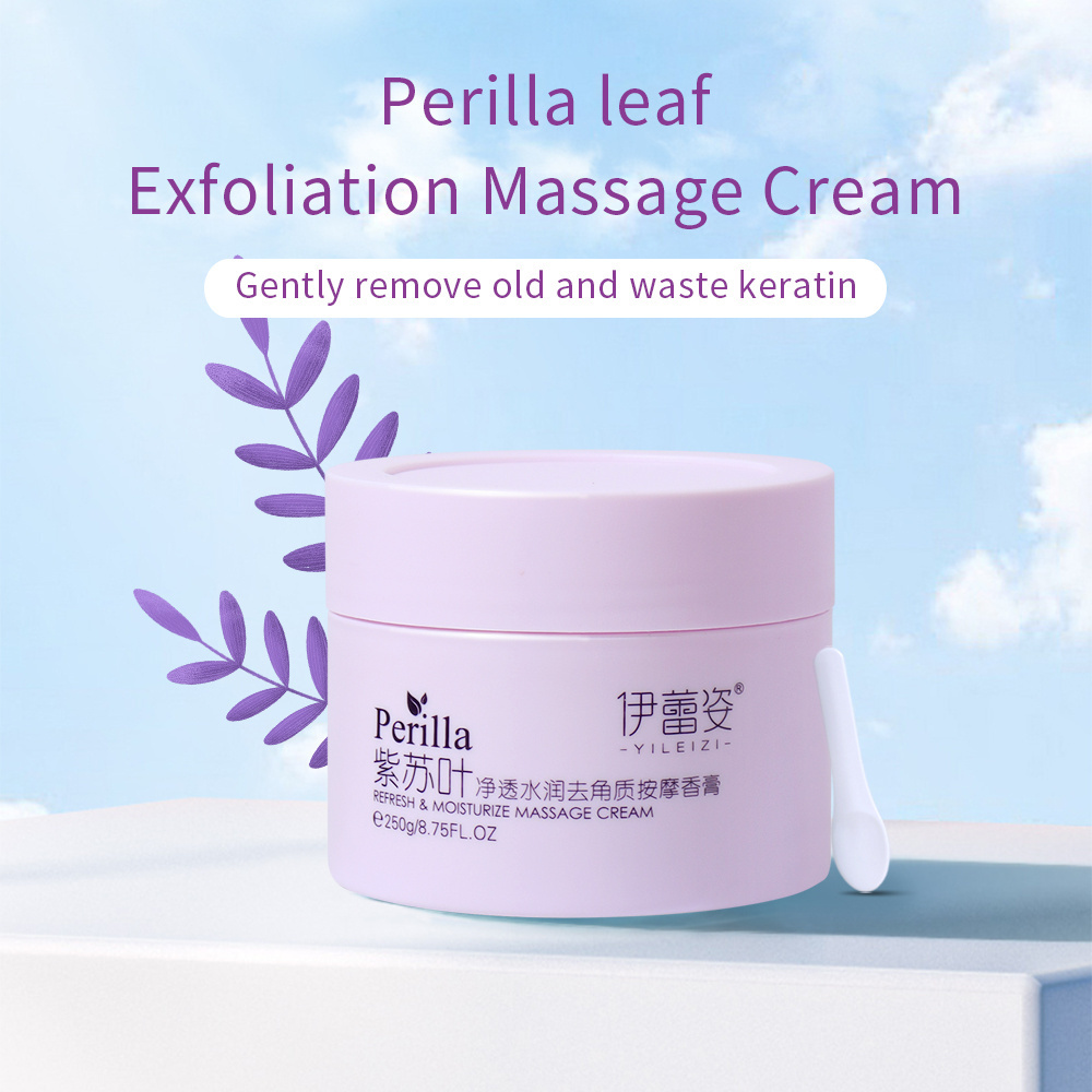 Brightening Scrub Cream Deep Cleansing Dead Skin Remove Face Exfoliating Scrub Perilla Leaf Exfoliation Massage Cream Day Purple