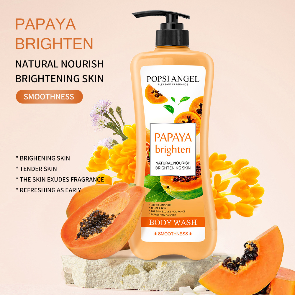 Customized 100% Natural Whitening Deep Cleansing Papaya Body Wash Bath l Anti-Aging Shower Gel