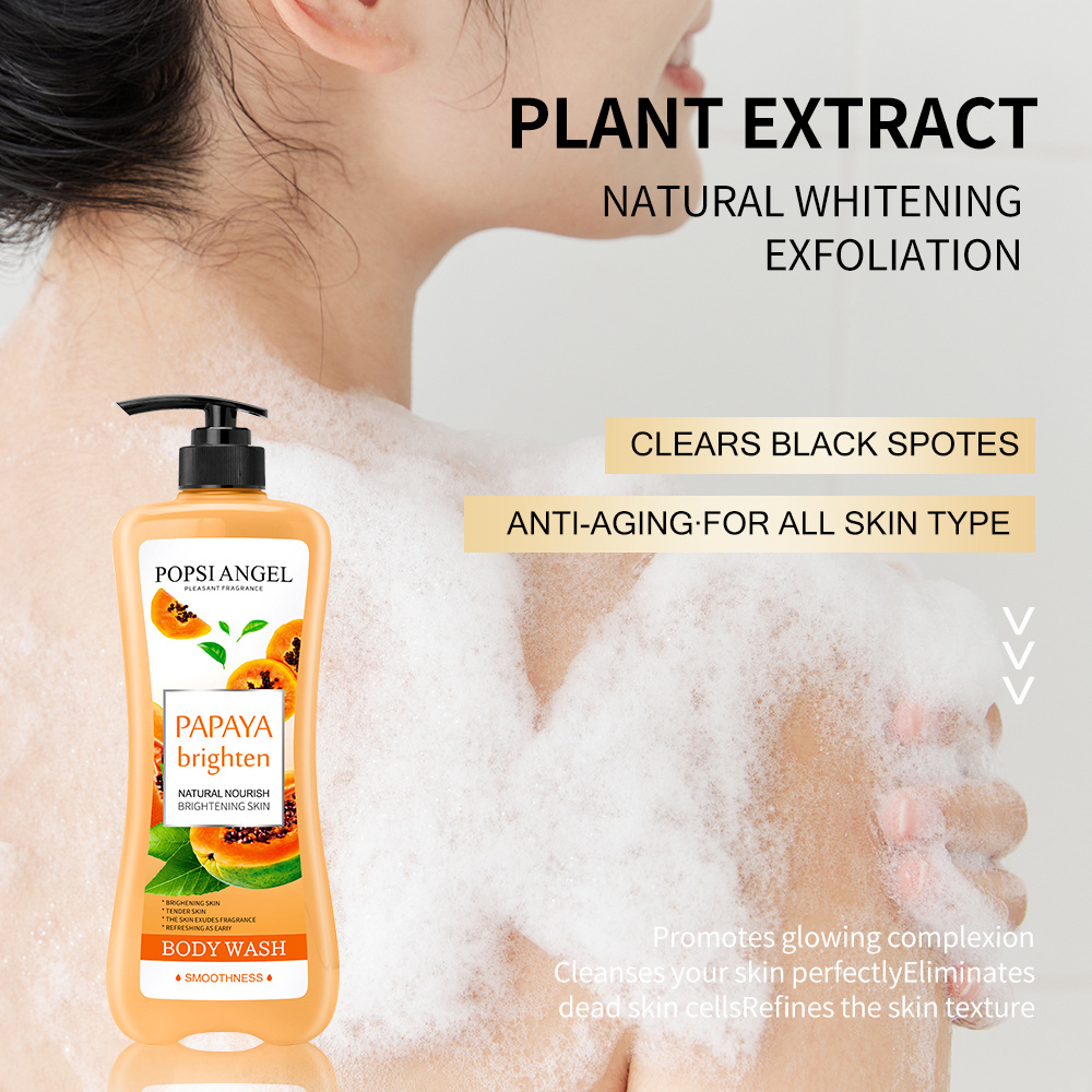 Customized 100% Natural Whitening Deep Cleansing Papaya Body Wash Bath l Anti-Aging Shower Gel