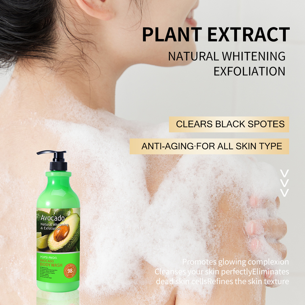 Avocado whitening body wash Bath Perfumed Liquid Private Label Wholesale Skin Whitening Body Wash Shower Gel