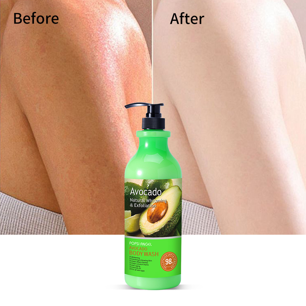 Avocado whitening body wash Bath Perfumed Liquid Private Label Wholesale Skin Whitening Body Wash Shower Gel