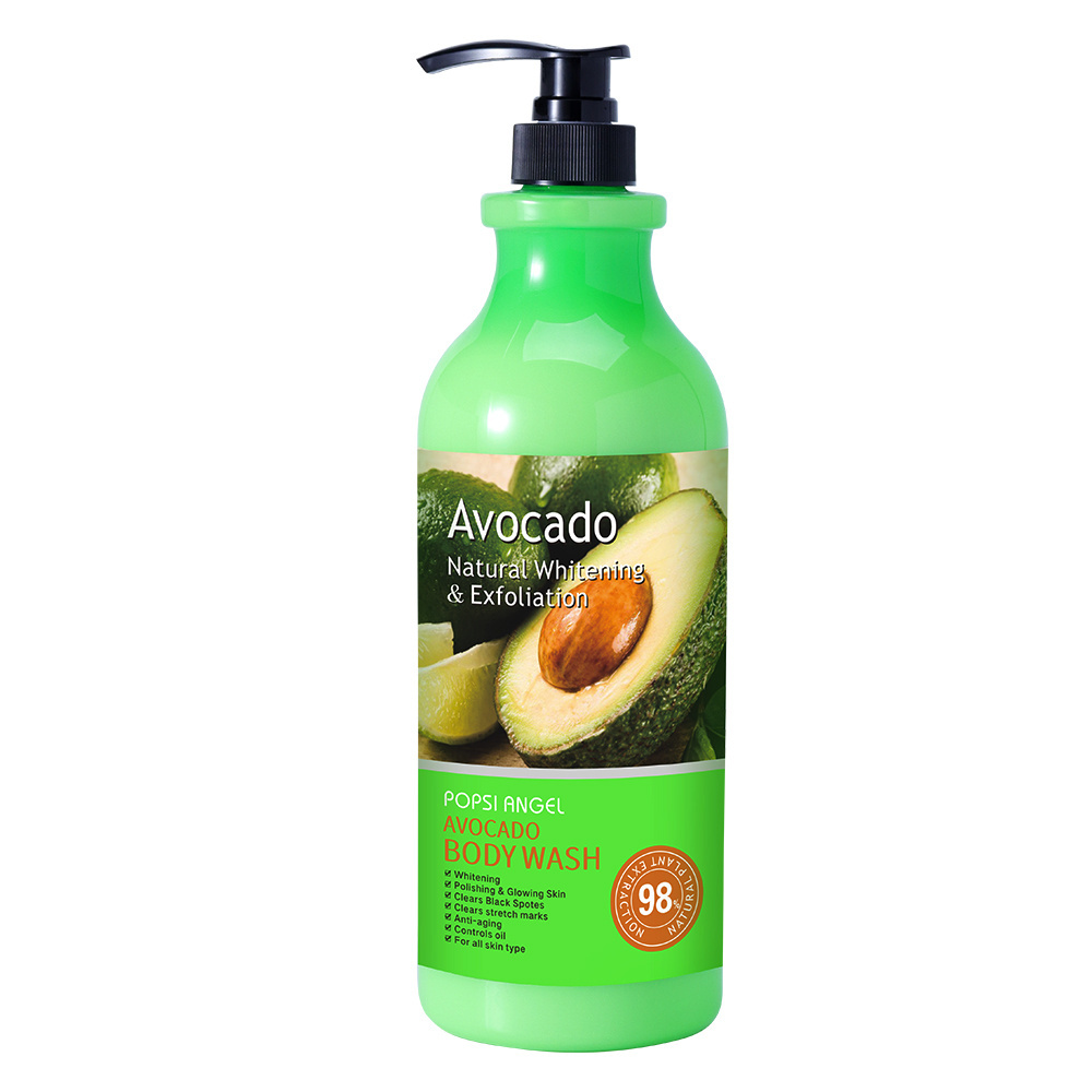 Avocado whitening body wash Bath Perfumed Liquid Private Label Wholesale Skin Whitening Body Wash Shower Gel