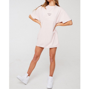 2024 women clothing 100% cotton bamboo luxury custom t shirt dress women summer casual tank top cute summer dress for women