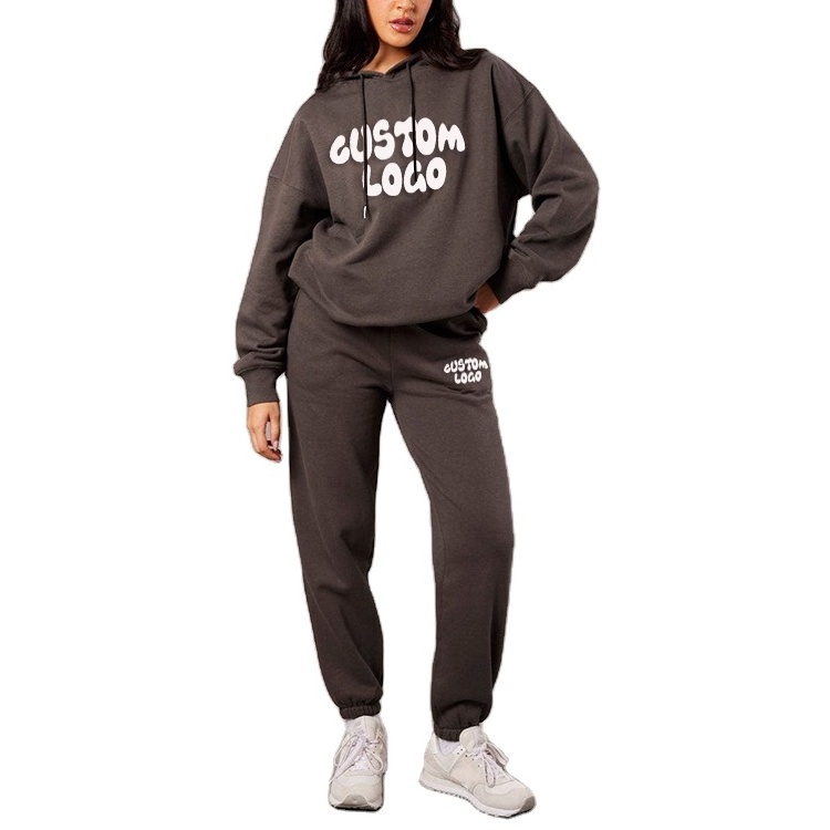 AX Fashion High Quality Custom Pullover Blank Sweat Suits With Pocket Tracksuits Set Blank Jogging Suits Women Sweatsuit