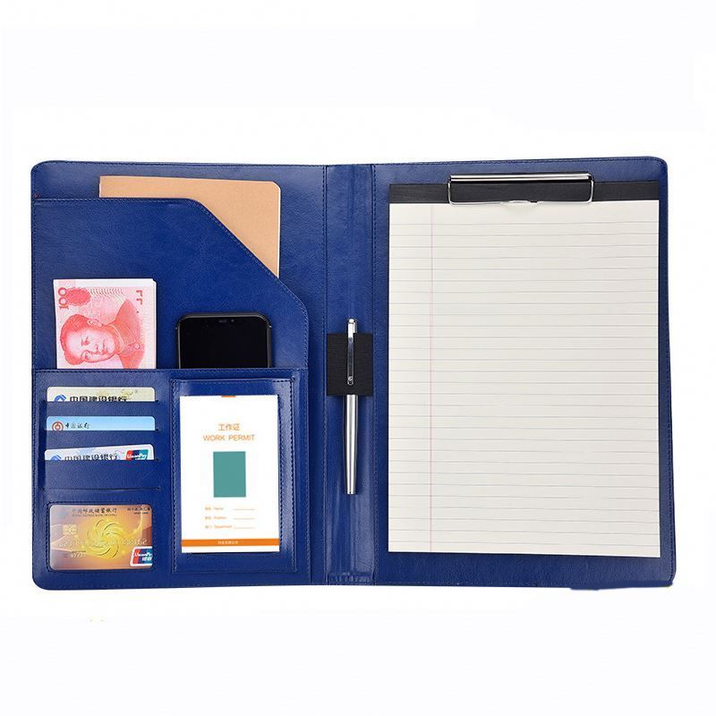 Leather Business Folder Portfolio Wireless A4 4000Mah Rhinestone Zipper Document Free Online Maker Mini File 5000 Case