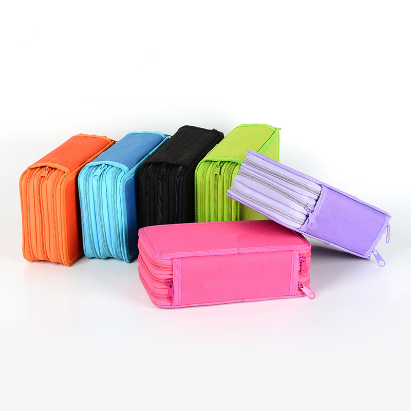 Custom School Waterproof Oxford Teenage Color Pencil Big Capacity Pencil Case