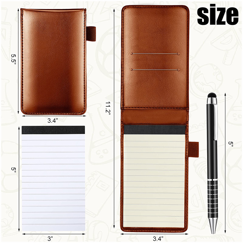 Customized Pocket Memo Holder Paper Oem Custom Pu Leather Notepad And Pen Set