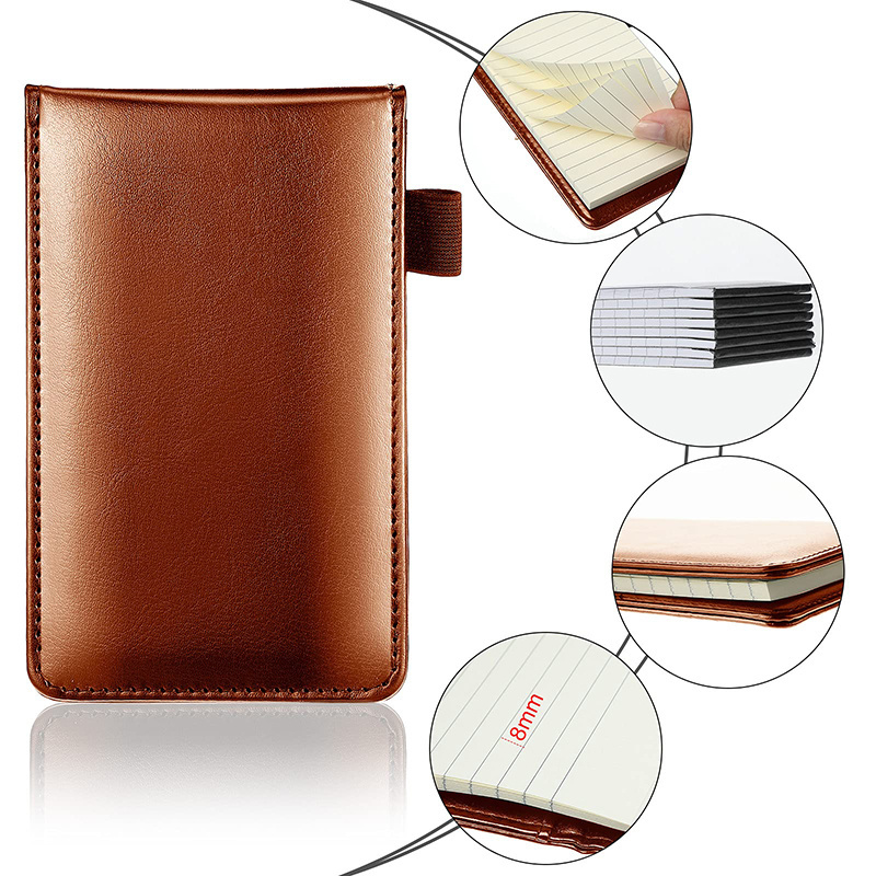 Customized Pocket Memo Holder Paper Oem Custom Pu Leather Notepad And Pen Set