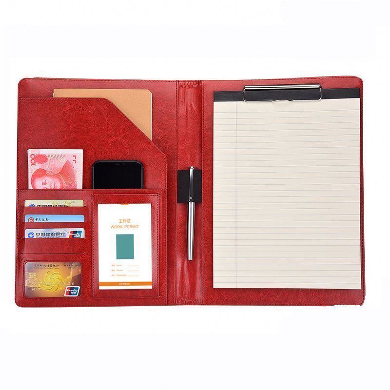 Leather Business Folder Portfolio Wireless A4 4000Mah Rhinestone Zipper Document Free Online Maker Mini File 5000 Case