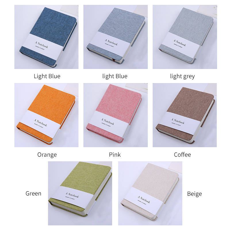 High Quality Fabric Linen Cover Notebook Planner Pu Leather Journal Notebook For Work