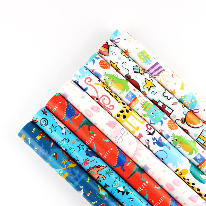 Paper Wrap Packaging Waterproof Cute Carton Custom Roll Gift Wrapping Paper