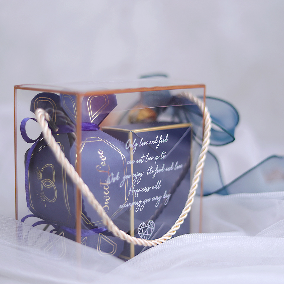 Transparent Gift Packaging Candy Plastic Custom Sweet Invitation Wedding Candy Box