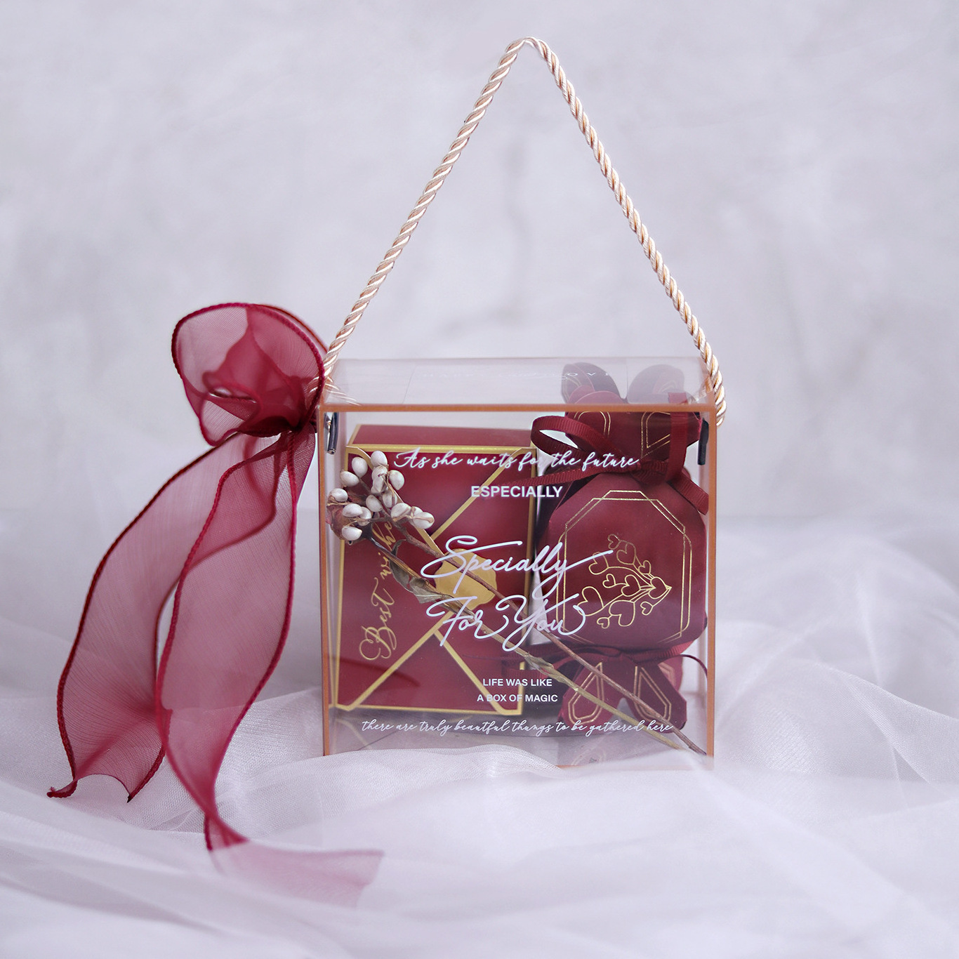 Transparent Gift Packaging Candy Plastic Custom Sweet Invitation Wedding Candy Box