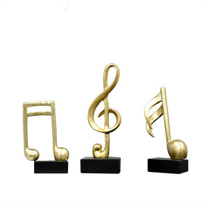 Creative Modern Fashion Home Office Art Music Trophy Resin Musical Note Statue Decorations