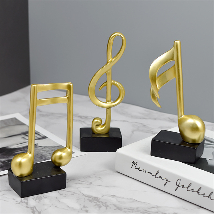 Creative Modern Fashion Home Office Art Music Trophy Resin Musical Note Statue Decorations