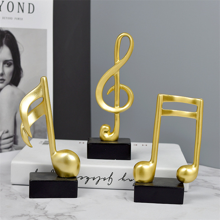 Creative Modern Fashion Home Office Art Music Trophy Resin Musical Note Statue Decorations