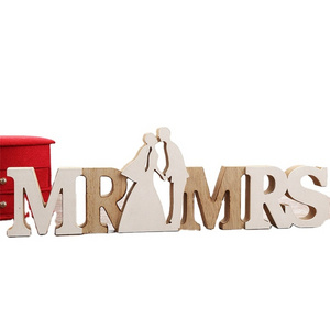 Bride Wedding Party Home Decorations Wood Letter Mr & Mrs Letters Wood Alphabet Desktop Stand Wall Hanging Decoration