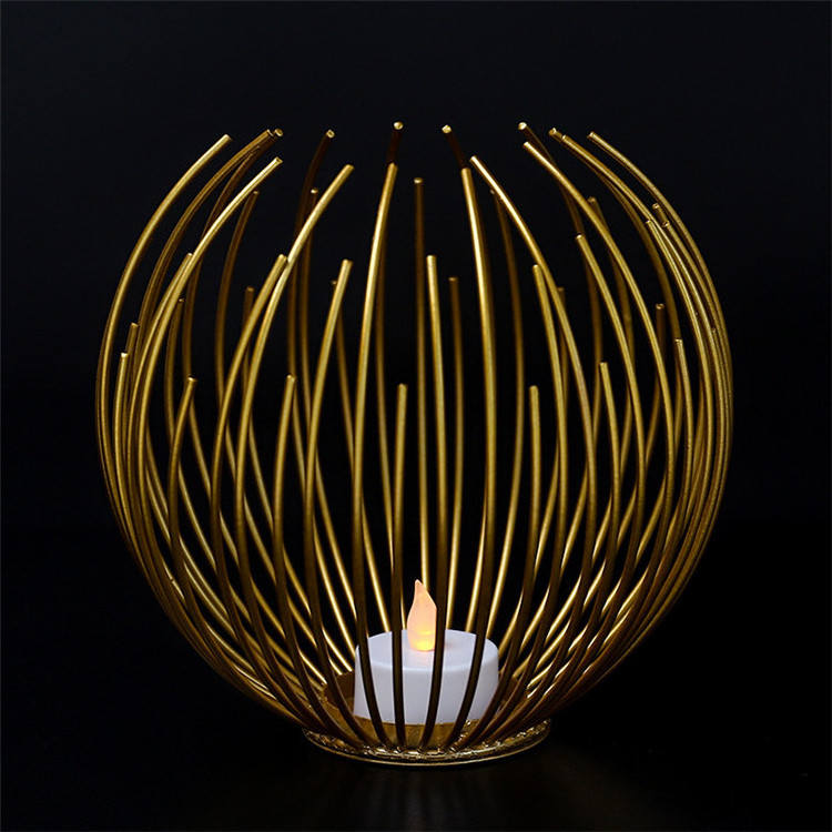 Romantic Candlelight Dinner Wedding Props Nordic Style Simple Round Geometric Metal Candle Holder