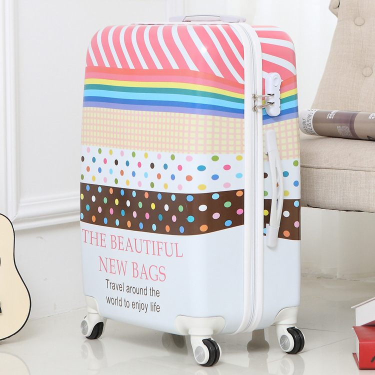 Custom Print Pink smile face pattern Kids Trolley Hard case Luggage 20/24/28'' Travel Suitcase