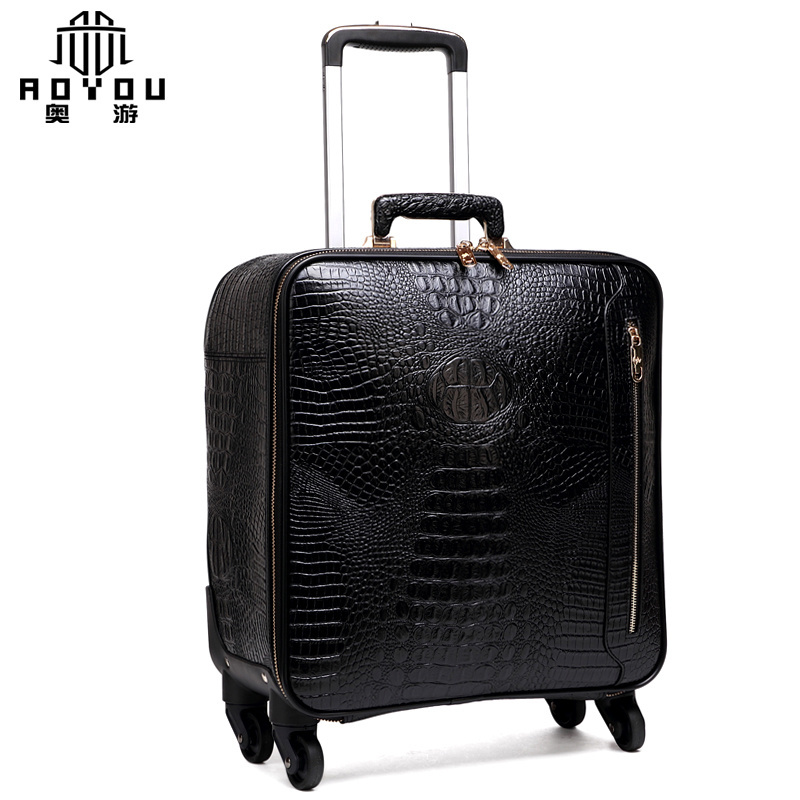 3pcs 16/20/24 inch High Quality cowhide leather luggage men business suitcase