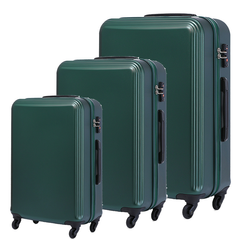 3pcs 20/24/28 inch Wholesale  Hard Plastic Luggage ABS PC trolley suitcase luggage carry on suitcase for business