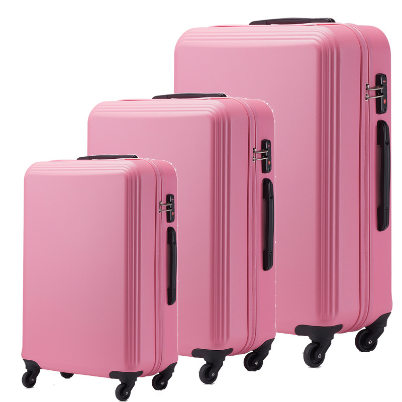 3pcs 20/24/28 inch Wholesale  Hard Plastic Luggage ABS PC trolley suitcase luggage carry on suitcase for business