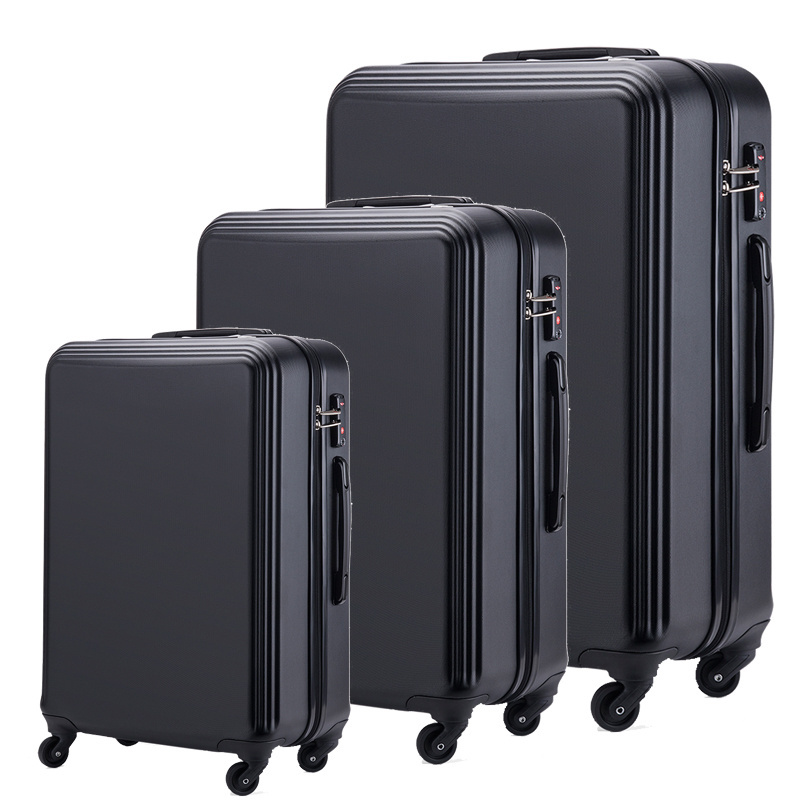 3pcs 20/24/28 inch Wholesale  Hard Plastic Luggage ABS PC trolley suitcase luggage carry on suitcase for business