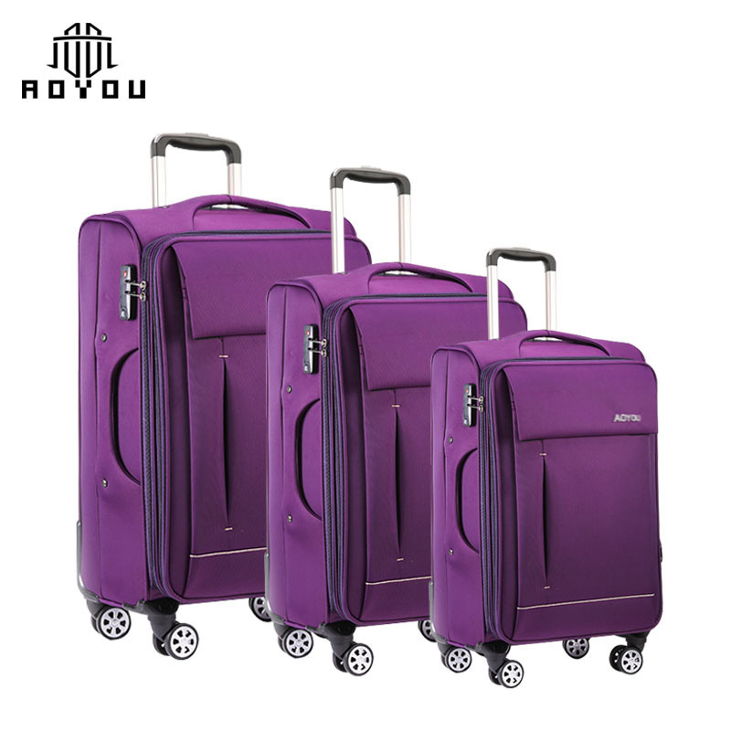 Factory wholesale  20 24 28 inch  suitcase cabin travel luggage trolley bag nylon luggage sets funky suitcase