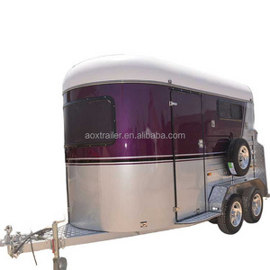 Product Manufacturer Multifunctional Fiberglass Horse Trailer Transporting 2 Horses