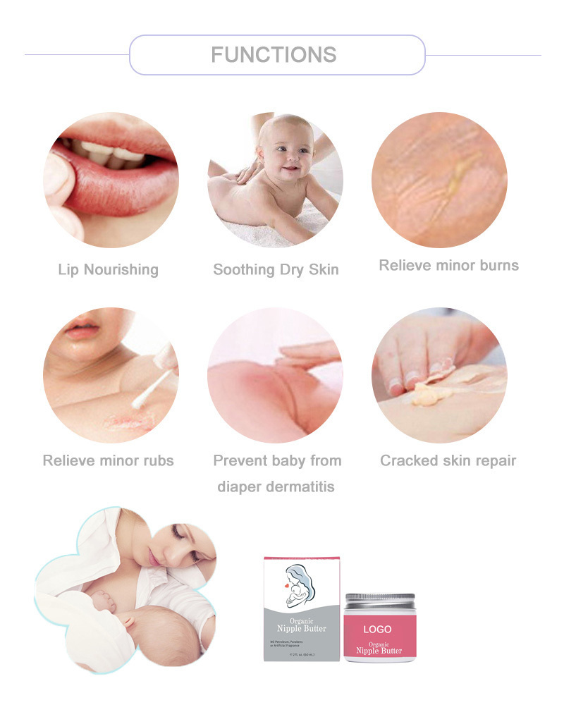 private label best moisturizing organic Nipple Cream nipple balm nipple cream for breast feeding