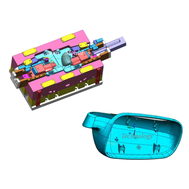 Auto rearview mirror plastic shell injection molding mould