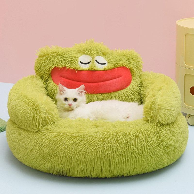 Aoyatex Factory Wholesale Soft Fluffy Dog Beds Pet Mattress Cute Monsters Warming Plush Pet Beds