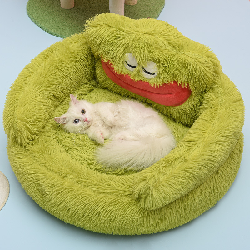 Aoyatex Factory Wholesale Soft Fluffy Dog Beds Pet Mattress Cute Monsters Warming Plush Pet Beds