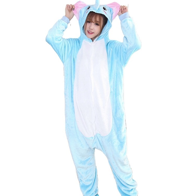 Elephant coral fleece women animal onesie