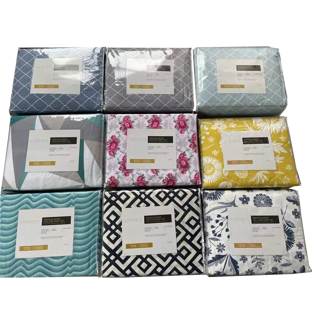 China manufacture Aoyatex Stock microfiber polyester bedding set wholesale sabanas bed sheet set